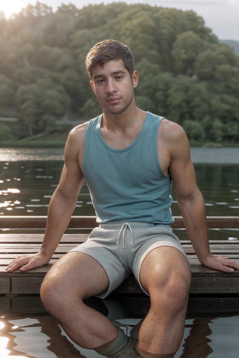 00007-3306518512-full shot photo of dantaiperson  _lora_dan_tai-09_0.8_ sitting on the edge of a pier, feet submerged in water, wearing a well-fi.png